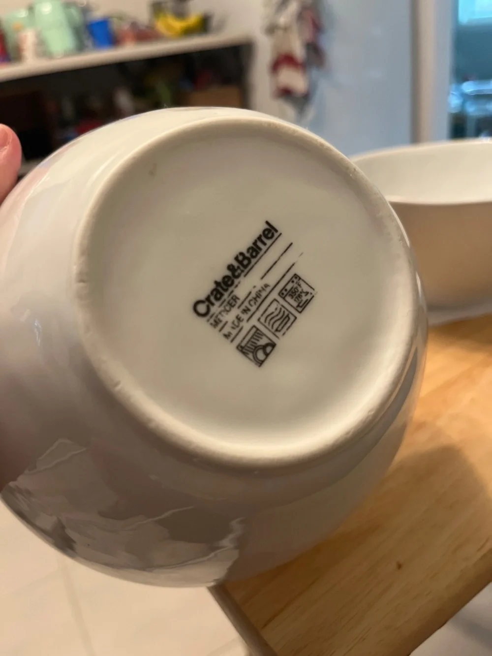 Crate and barrel mixer white bawl